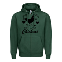 Sports Green Just A Girl Who Love Chickens Zipper Hoodie - Bettercallsaul