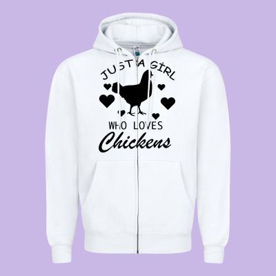Just A Girl Who Love Chickens Zipper Hoodie Designed By Bettercallsaul
