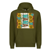 Army Green nana sunflowers and turquoise gemstones Premium Hoodie - TumblerDesignByShophia