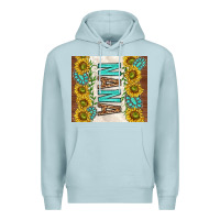 Blue Mist nana sunflowers and turquoise gemstones Premium Hoodie - TumblerDesignByShophia