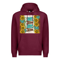Burgundy nana sunflowers and turquoise gemstones Premium Hoodie - TumblerDesignByShophia