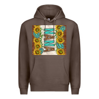 Coffee nana sunflowers and turquoise gemstones Premium Hoodie - TumblerDesignByShophia