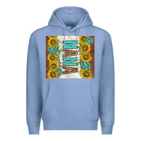 Colony Blue nana sunflowers and turquoise gemstones Premium Hoodie - TumblerDesignByShophia