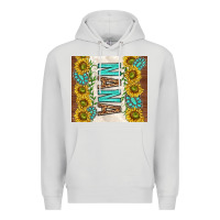Dove Grey nana sunflowers and turquoise gemstones Premium Hoodie - TumblerDesignByShophia