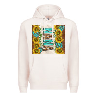 Pale Pink nana sunflowers and turquoise gemstones Premium Hoodie - TumblerDesignByShophia