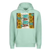 Seafoam nana sunflowers and turquoise gemstones Premium Hoodie - TumblerDesignByShophia