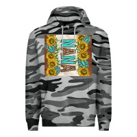 Slate Camo nana sunflowers and turquoise gemstones Premium Hoodie - TumblerDesignByShophia