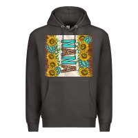Smoke nana sunflowers and turquoise gemstones Premium Hoodie - TumblerDesignByShophia