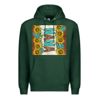 Sports Green nana sunflowers and turquoise gemstones Premium Hoodie - TumblerDesignByShophia