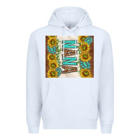 White nana sunflowers and turquoise gemstones Premium Hoodie - TumblerDesignByShophia