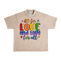 French Oak all for love and love for all Urban Heavy Tee - MaliasSmallBusiness
