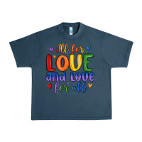 Midnight Navy all for love and love for all Urban Heavy Tee - MaliasSmallBusiness