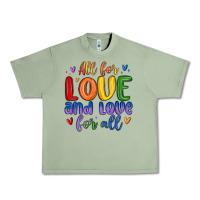 Oil Green all for love and love for all Urban Heavy Tee - MaliasSmallBusiness