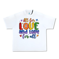 White all for love and love for all Urban Heavy Tee - MaliasSmallBusiness
