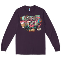 Plum coffee teach repeat teacher Long Sleeve Tee - NancyCooperArtShop