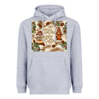 Heather Grey no talkie before coffee with gnomies Heavyweight Hoodie - TumblerDesignByShophia