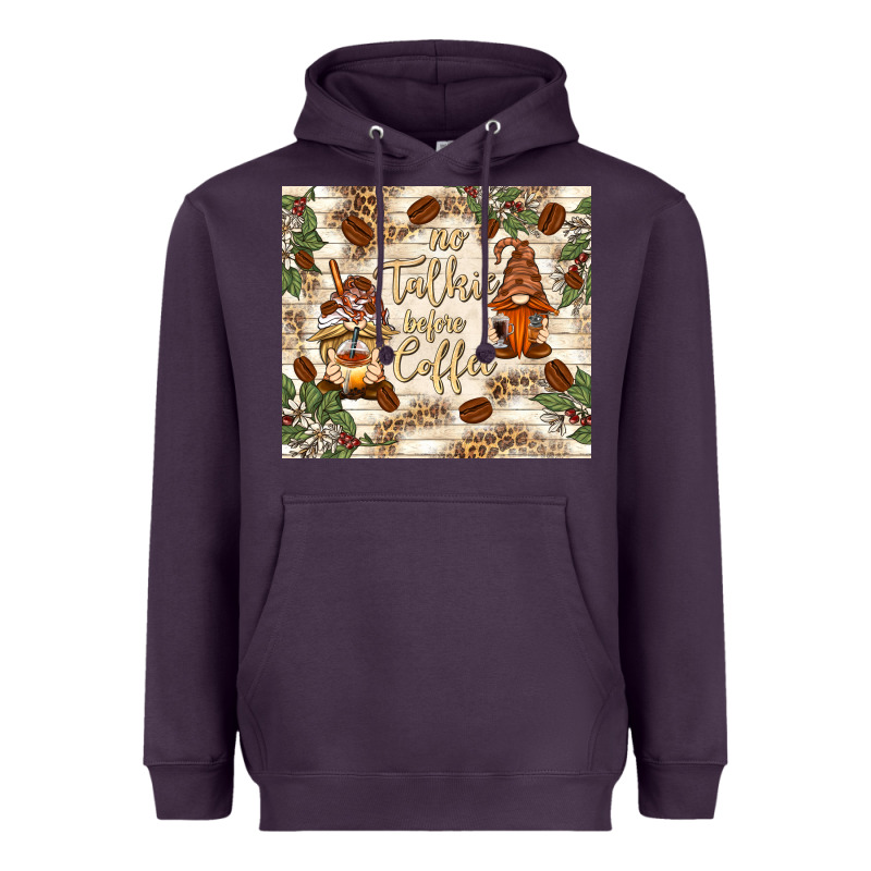 No Talkie Before Coffee With Gnomies Heavyweight Hoodie by TumblerDesignByShophia | Teevron