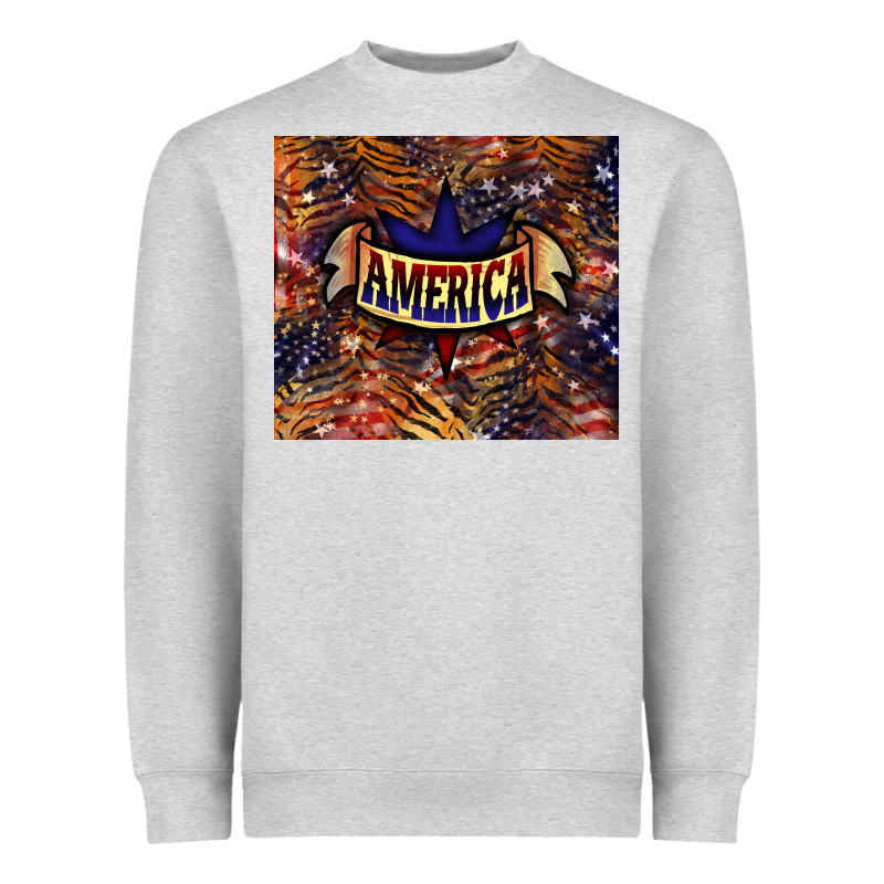 Tiger America Heavyweight Sweatshirt by NancyCooperArtShop | Teevron