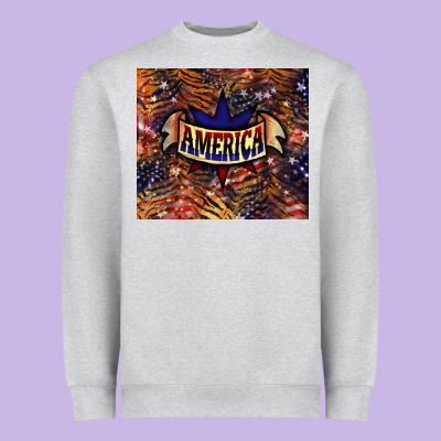 Tiger America Heavyweight Sweatshirt Designed By Nancycooperartshop