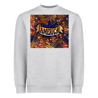 Heather Grey tiger america Heavyweight Sweatshirt - NancyCooperArtShop