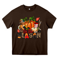 Chocolate Brown fall and  hockey  tis the season Heavy Core Tee - AdoDesignShop