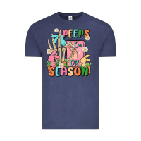 Vintage Denim peeps season mode on Vintage Tee - MaliasSmallBusiness