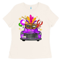 Mardi Gras Truck Leopard Mask Ladies Tee | Teevron