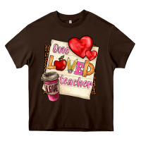 Chocolate Brown one loved teacher Heavy Core Tee - BarkalooDesign