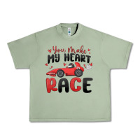 Oil Green you make my heart race valentine's day Urban Heavy Tee - MaliasSmallBusiness