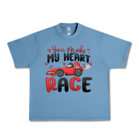 Pebble Blue you make my heart race valentine's day Urban Heavy Tee - MaliasSmallBusiness
