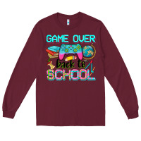 Burgundy game over back to school Long Sleeve Tee - NancyCooperArtShop