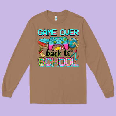 Game Over Back To School Long Sleeve Tee Designed By Nancycooperartshop