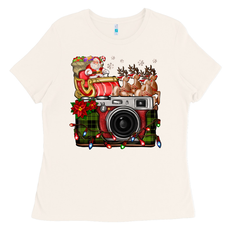 Christmas Santa Vintage Camera Ladies Tee by FaDigitalArtStudio | Teevron
