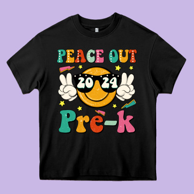 Peace Out 2024 Pre K Heavy Core Tee Designed By Jahusdesignshop