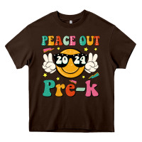 Chocolate Brown peace out 2024 pre k Heavy Core Tee - JahusDesignShop