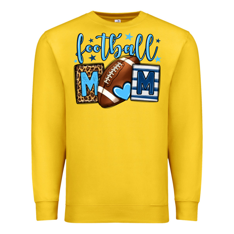 Football Mom Blue Team Color Premium Sweatshirt by HowdyJamesFarm | Teevron