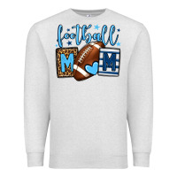 Oatmeal Heather Football mom blue team color Premium Sweatshirt - HowdyJamesFarm
