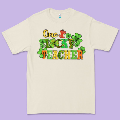 One Lucky Teacher Premium Tee Designed By Adodesignshop