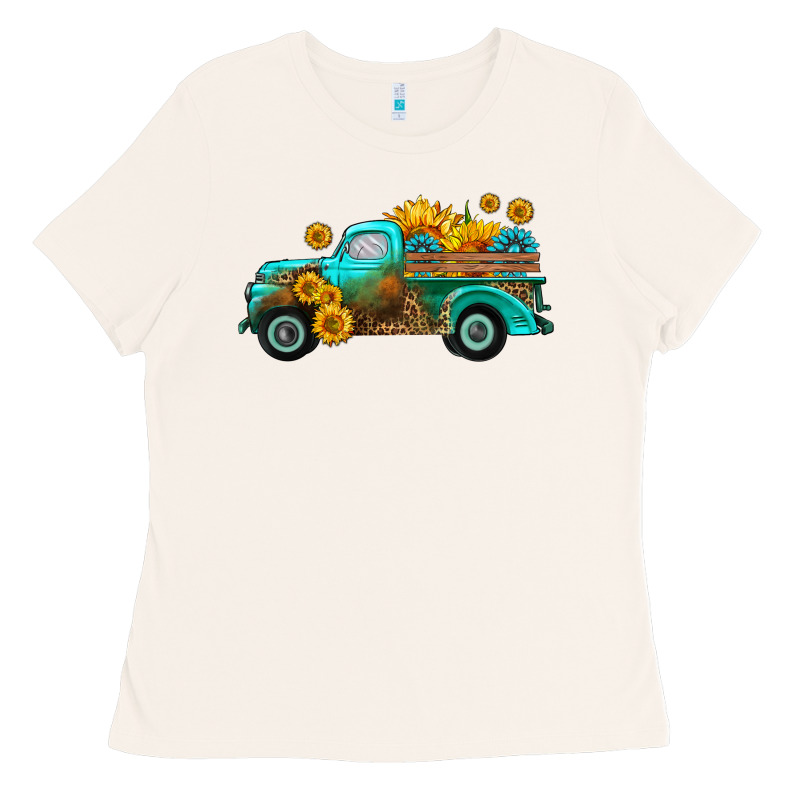 Farm Truck With Sunflower Ladies Tee by HRA Design Shop | Teevron