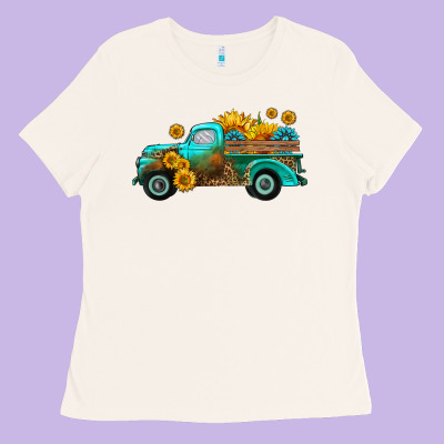 Farm Truck With Sunflower Ladies Tee Designed By Hra Design Shop