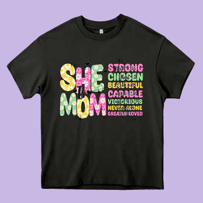 She Is Mom Heavy Core Tee Designed By Jahusdesignshop