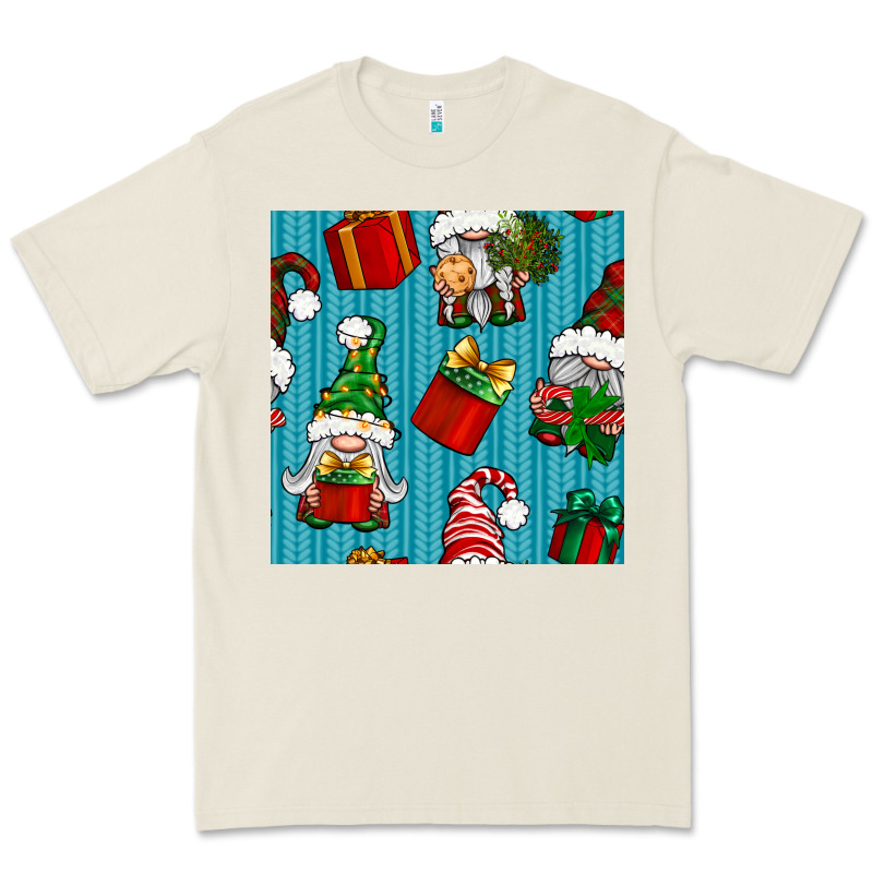 Christmas Gnomes And Gift Box Seamless Pattern Premium Tee by BundleAndBundleShop | Teevron