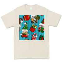 Bone christmas gnomes and gift box seamless pattern Premium Tee - BundleAndBundleShop