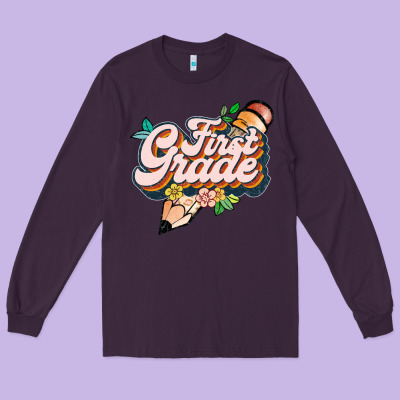 First Grade Long Sleeve Tee Designed By Jahusdesignshop