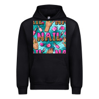 Black nail art hands and polish with turquoise leopard and glitter seamless  Urban Hoodie - BundleAndBundleShop