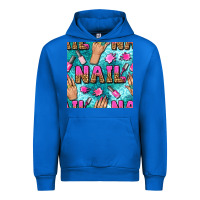 Cobalt nail art hands and polish with turquoise leopard and glitter seamless  Urban Hoodie - BundleAndBundleShop