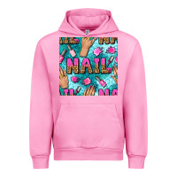 Fuchsia Pink nail art hands and polish with turquoise leopard and glitter seamless  Urban Hoodie - BundleAndBundleShop