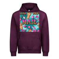 Mauve Wine nail art hands and polish with turquoise leopard and glitter seamless  Urban Hoodie - BundleAndBundleShop