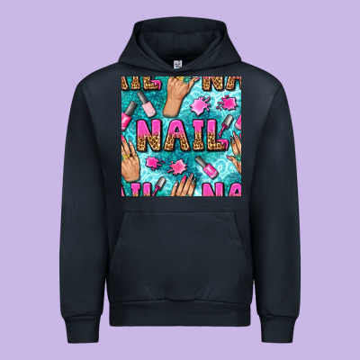 Nail Art Hands And Polish With Turquoise Leopard And Glitter Seamless  Urban Hoodie Designed By Bundleandbundleshop