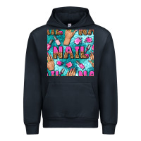 Navy nail art hands and polish with turquoise leopard and glitter seamless  Urban Hoodie - BundleAndBundleShop
